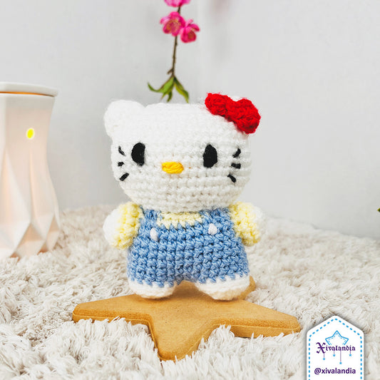 Peluche kitty 10cm, tejido crochet artesanal, amigurumi