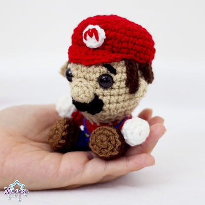 Peluche Mario bros 10cm, tejido crochet artesanal, amigurumi
