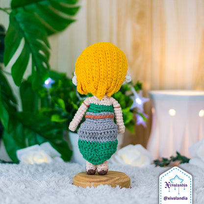 Muñeca Zelda TOTK, 16 cm, crochet artesanal, peluche amigurumi
