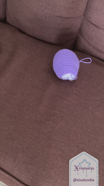 Peluche Pulpi de Burbuja 20cm, pulpo morado tejido crochet artesanal, amigurumi