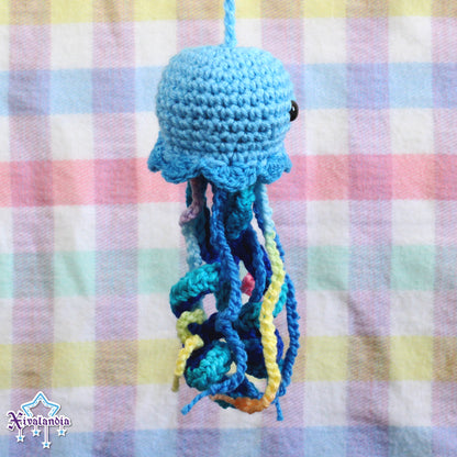 Medusa colgante de peluche para llavero 15cm, adorno tejido artesanal