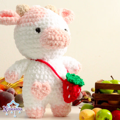 Peluche Vaca 25 cm, Vaquita Afelpada, tejido crochet artesanal, amigurumi
