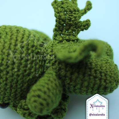 Peluche Cthulhu 14cm, tejido crochet artesanal, amigurumi