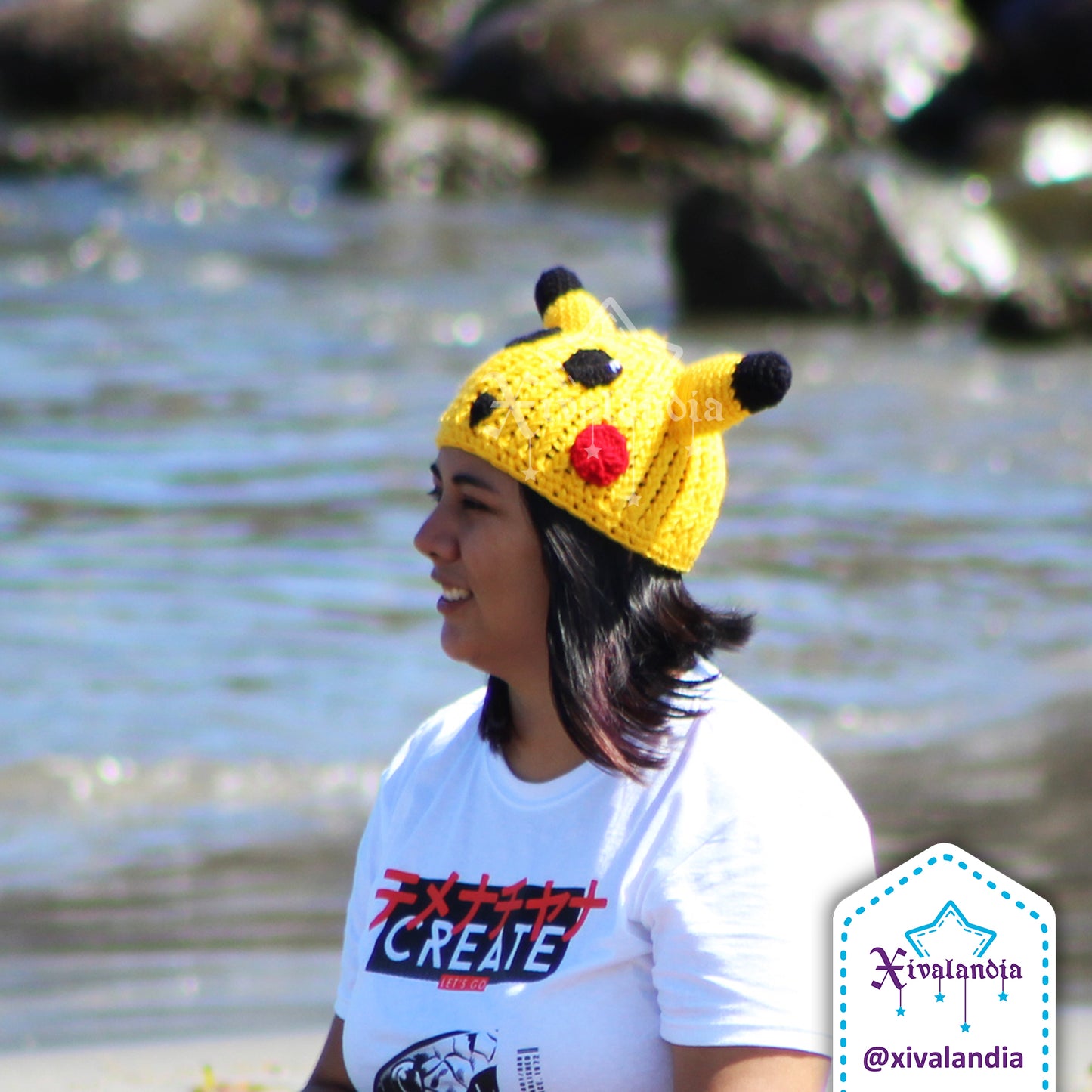 Gorro Pikachu de Pokemon, amarillo, tejido artesanal, joven y adulto, Unitalla