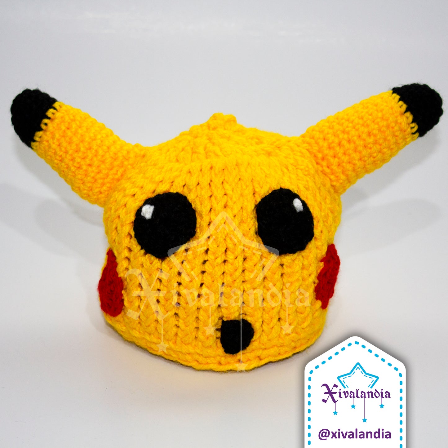 Gorro Pikachu de Pokemon, amarillo, tejido artesanal, joven y adulto, Unitalla
