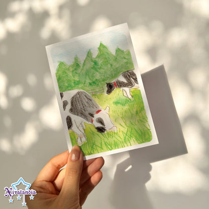 Vacas en el campo - Print Postal A6 / 10x15cm / 4x6 pulg.