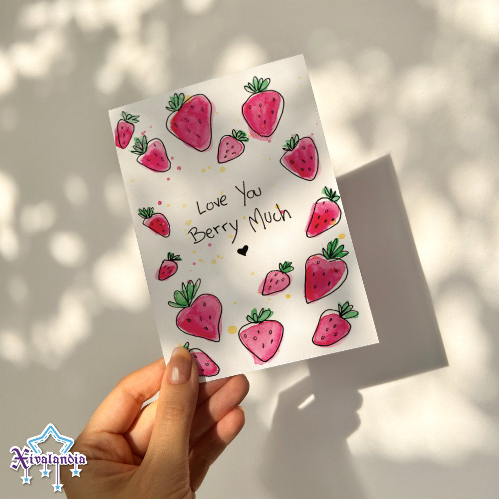 Love You Berry Much - Print Postcard A6 / 10x15cm / 4x6 in