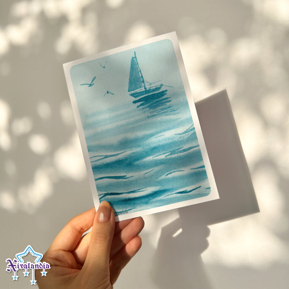 Sea and Sailboat - Greeting Card - 10x15cm / 4x6 in.