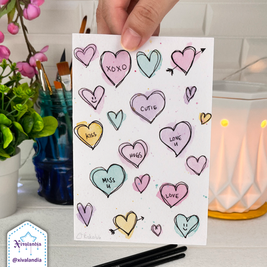 Hearts - Print Postcard A6 / 10x15cm / 4x6 in