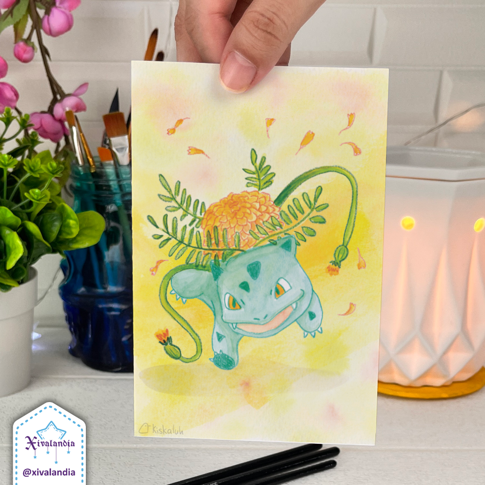 Ivysaur Cempasúchil - Print Postal A6 / 10x15cm / 4x6 pulg.