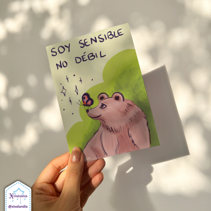 "soy sensible, no débil" - Print Postcard A6 / 10x15cm / 4x6 in.