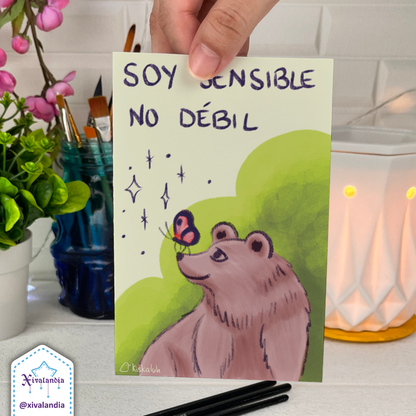 "soy sensible, no débil" - Print Postcard A6 / 10x15cm / 4x6 in.