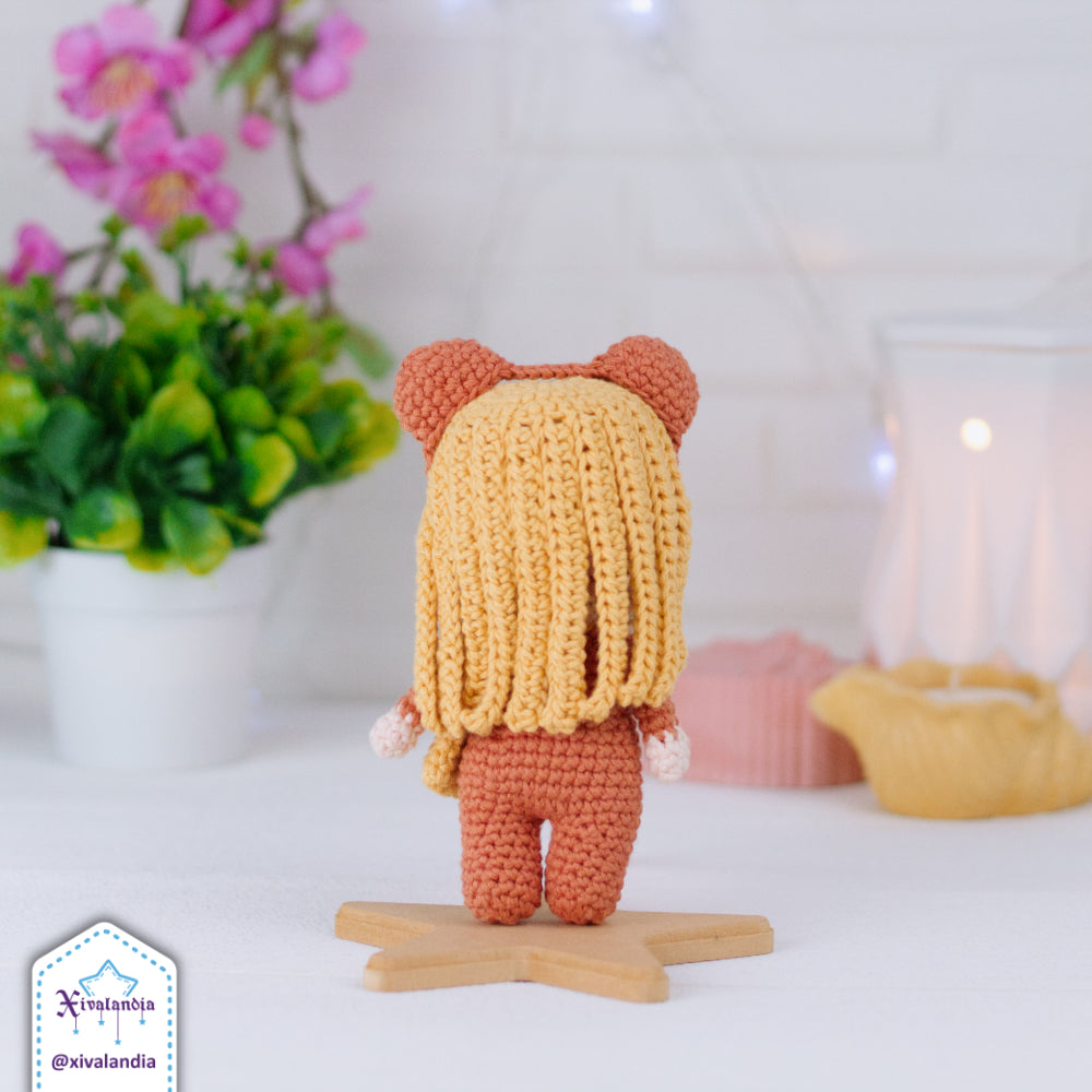 Muñeca tejida Baby Bear, 15 cm, crochet artesanal, amigurumi, oso