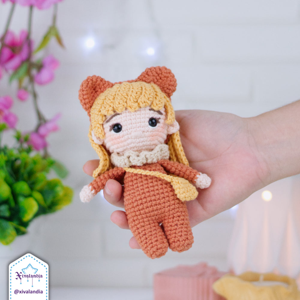 Muñeca tejida Baby Bear, 15 cm, crochet artesanal, amigurumi, oso