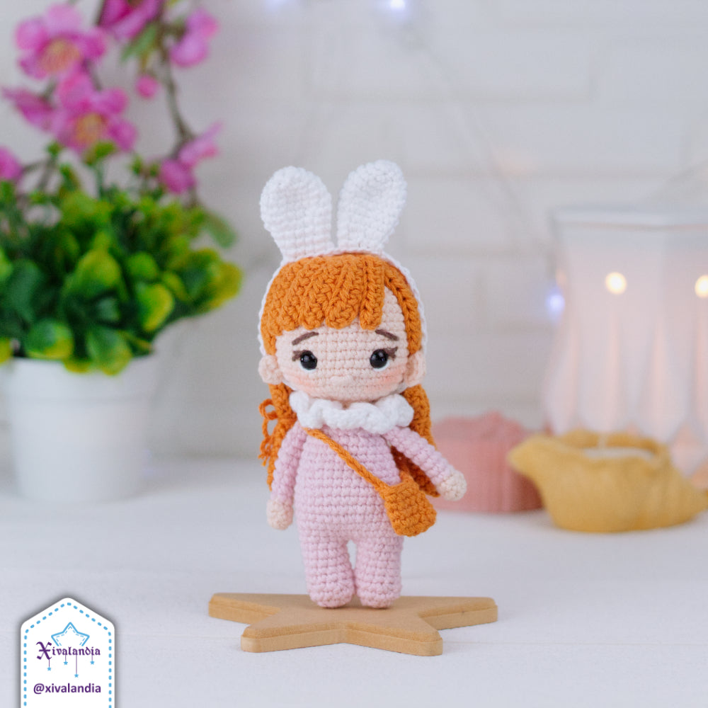 Crochet Baby Bunny Doll, 15 cm, handmade amigurumi, rabbit