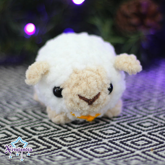 little sheep crochet plush - 3 in/8cm - handmade amigurumi, softy plush yarn