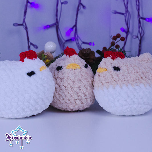 Chicken crochet plush - 4 in/10cm - soft  plush yarn, hen amigurumi