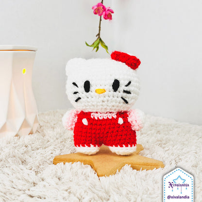 Peluche kitty 10cm, tejido crochet artesanal, amigurumi