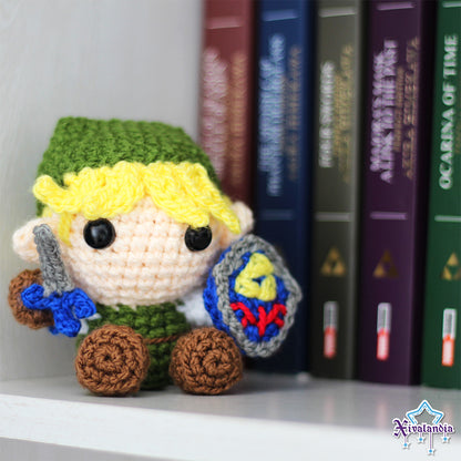 Peluche Link 10cm, de Zelda tejido crochet artesanal, amigurumi