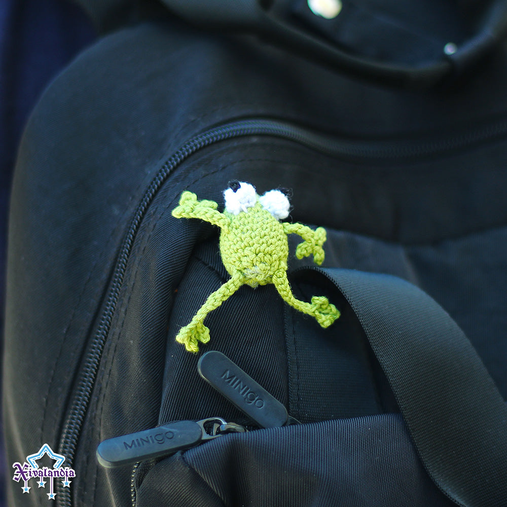 Mini frog crochet plush - 3 in/8cm - handmade amigurumi