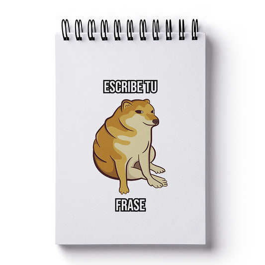 Dog Cheems meme pocket Notebook, shiba inu - custom small hardcover journal, handmade