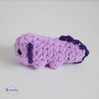 Peluche mini Ajolote 11cm, Axolotl tejido crochet artesanal, amigurumi