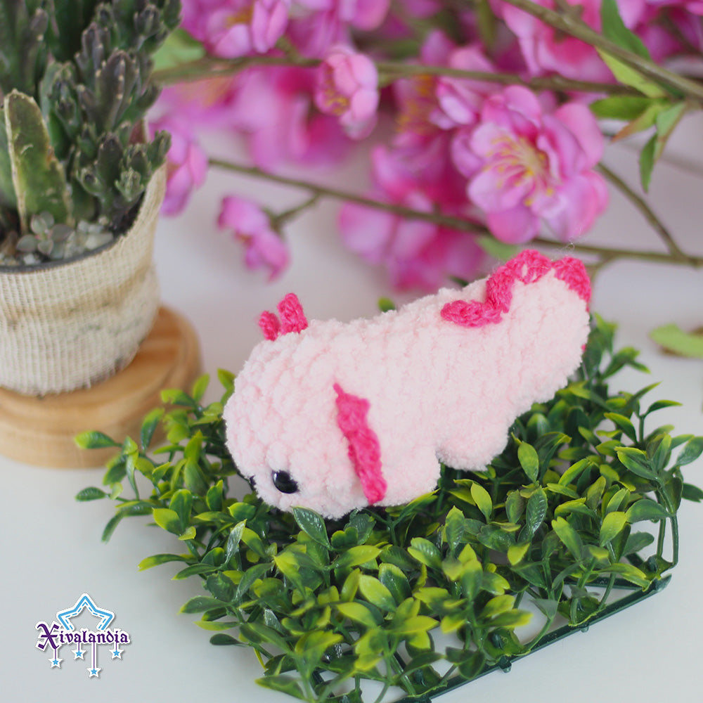 Mini Axolotl crochet plush, amigurumi