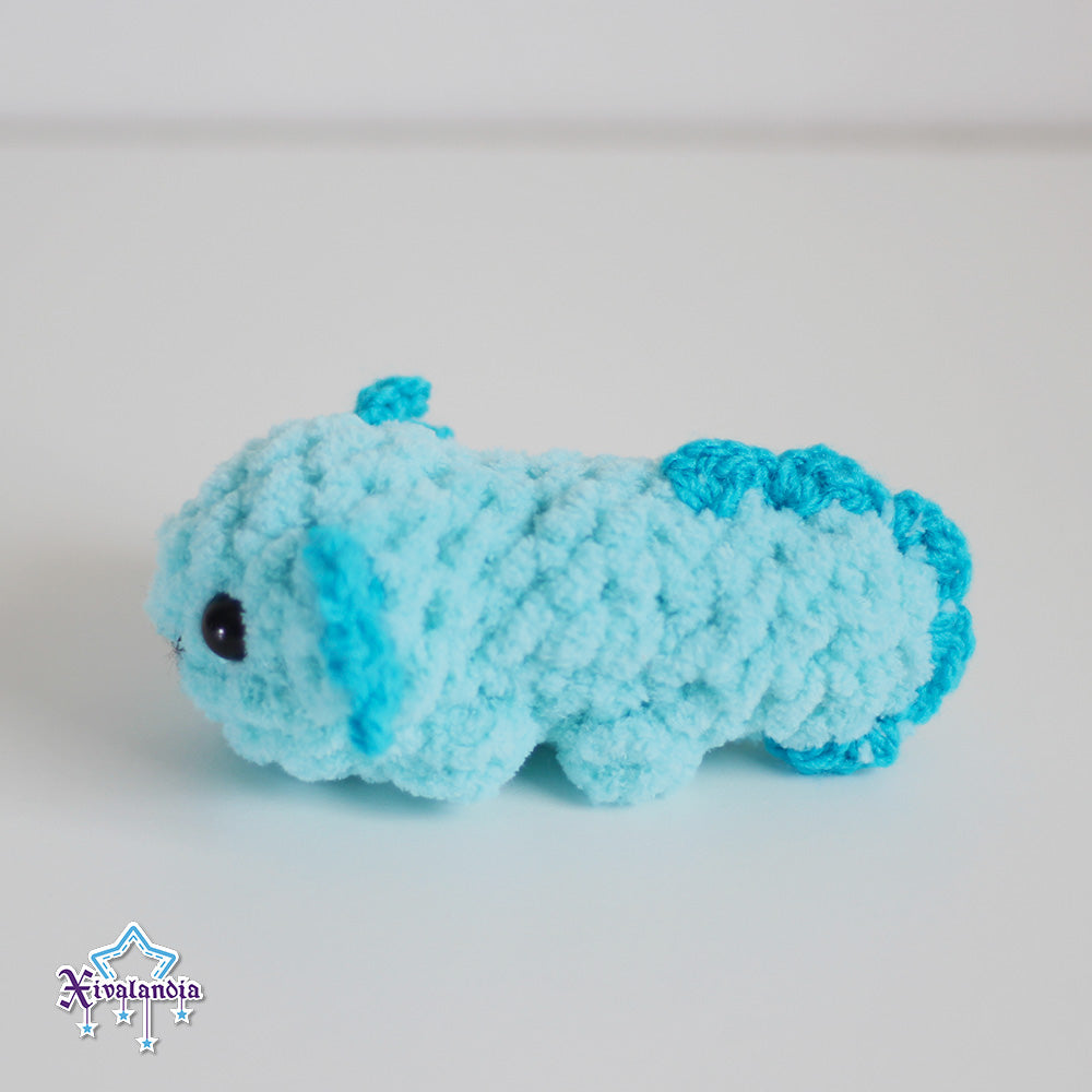 Peluche mini Ajolote 11cm, Axolotl tejido crochet artesanal, amigurumi