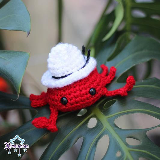 Mini crab from Veracruz (jarocho) crochet plush - 3 in/8cm - handmade amigurumi