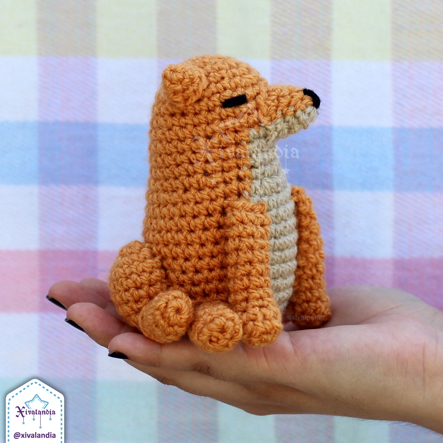 Dog Cheems meme plush, shiba inu crochet - 4 in/10cm - handmade amigurumi