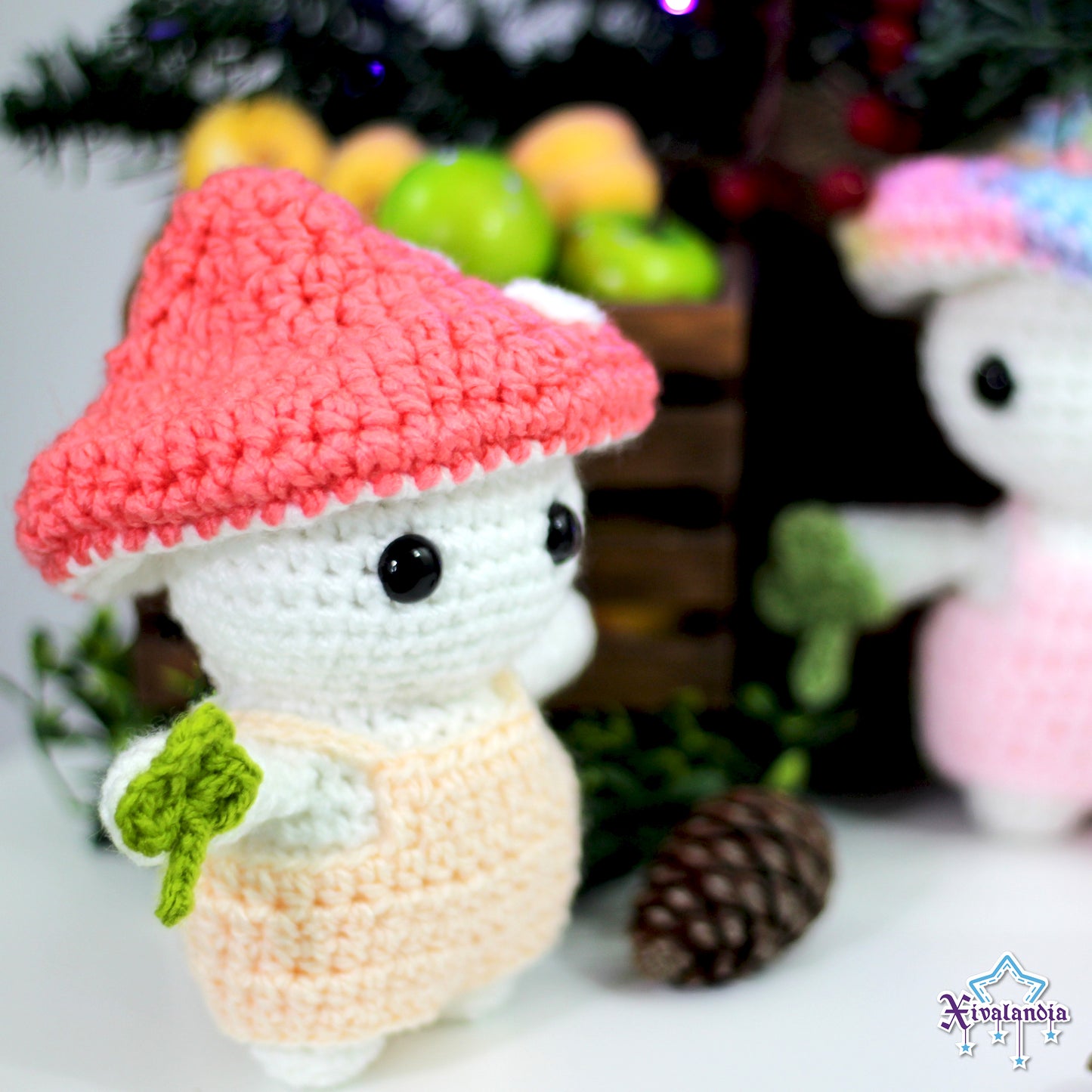 mushroom plush, toadstool crochet - 6 in/15cm - handmade amigurumi