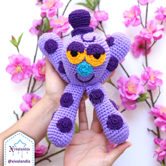 Mr. Octi plush from Bubbles, purple octopus crochet  - handmade amigurumi