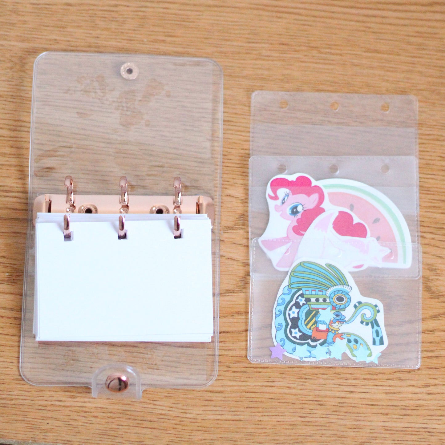 Mini Transparent Binder - Planner A7 8x10cm With Bee Keychain