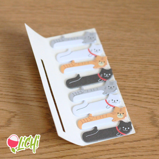 Cats Set of Kawaii Sticky Notes, bookmarks